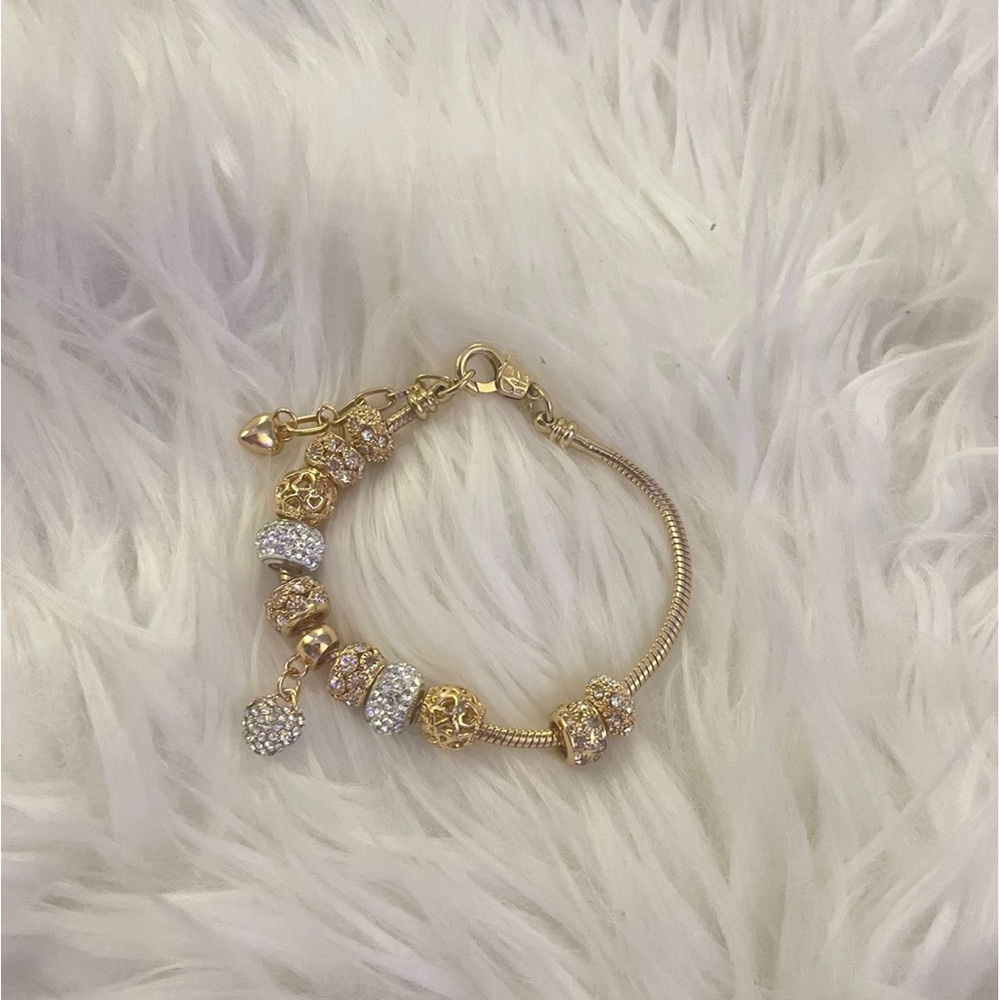 Elegant Gold and Silver Beaded Bracelet